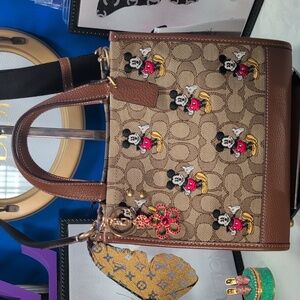 Disney X Coach Signature Jaquard Mickey Mouse  2 Way Bag - NEW 🔥